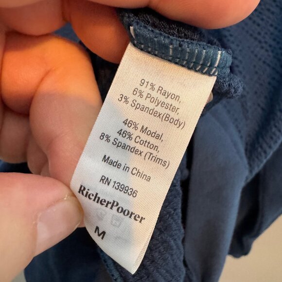 RICHER POORER bounce knit unwind pullover in moonlight ocean size M - Picture 4 of 7